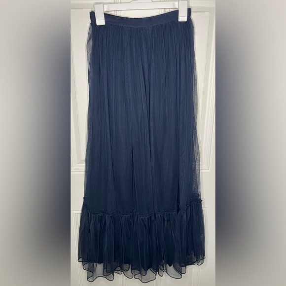 Anthropologie NEW NIKITA MHAISALKAR maxi tulle navy skirt size xs women’s - Picture 3 of 8